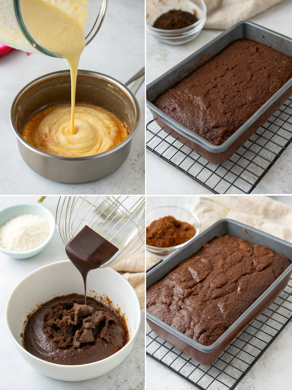 one bowl chocolate cake preparing steps