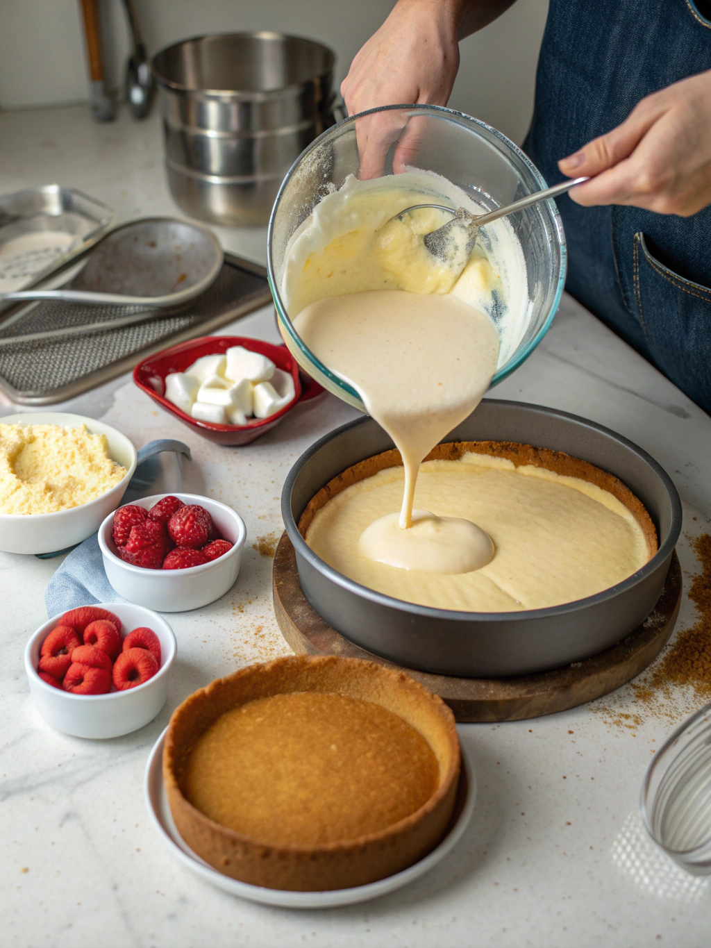 New York Cheesecake preparing steps